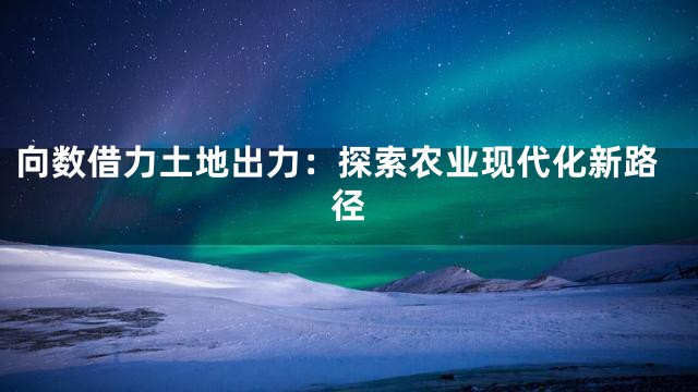 向数借力土地出力：探索农业现代化新路径