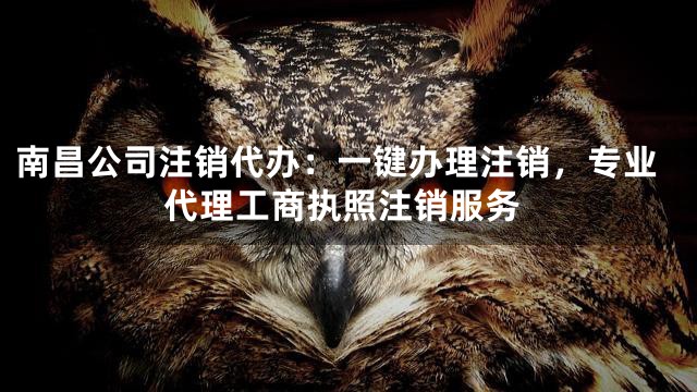 南昌公司注销代办：一键办理注销，专业代理工商执照注销服务