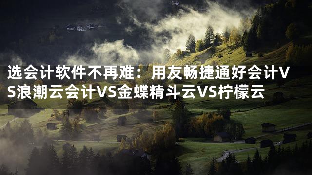 选会计软件不再难：用友畅捷通好会计VS浪潮云会计VS金蝶精斗云VS柠檬云