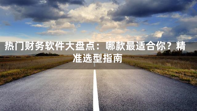 热门财务软件大盘点：哪款最适合你？精准选型指南