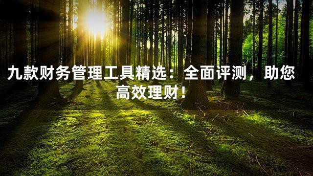 九款财务管理工具精选：全面评测，助您高效理财！