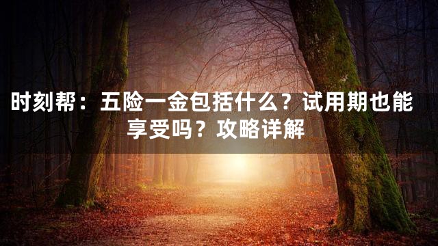时刻帮：五险一金包括什么？试用期也能享受吗？攻略详解