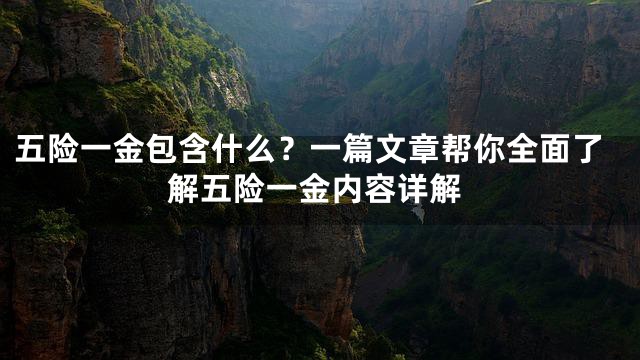 五险一金包含什么？一篇文章帮你全面了解五险一金内容详解