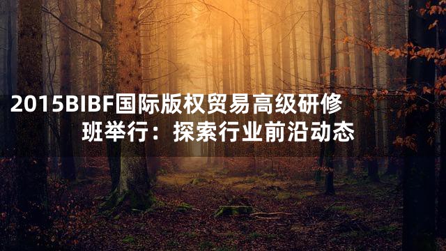 2015BIBF国际版权贸易高级研修班举行：探索行业前沿动态