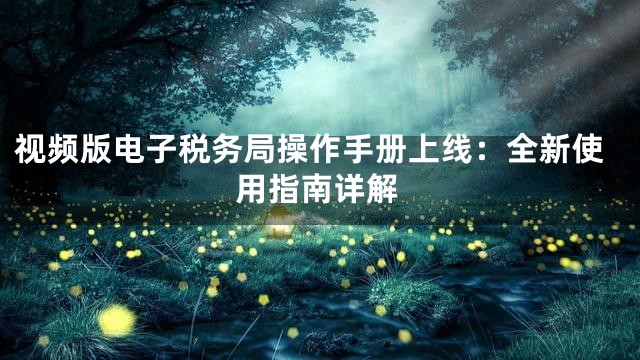 视频版电子税务局操作手册上线：全新使用指南详解