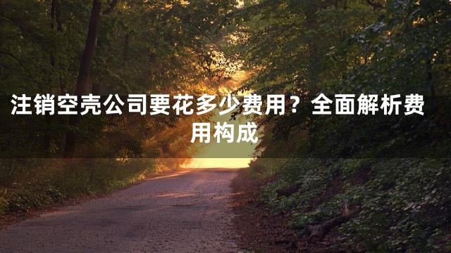 注销空壳公司要花多少费用？全面解析费用构成