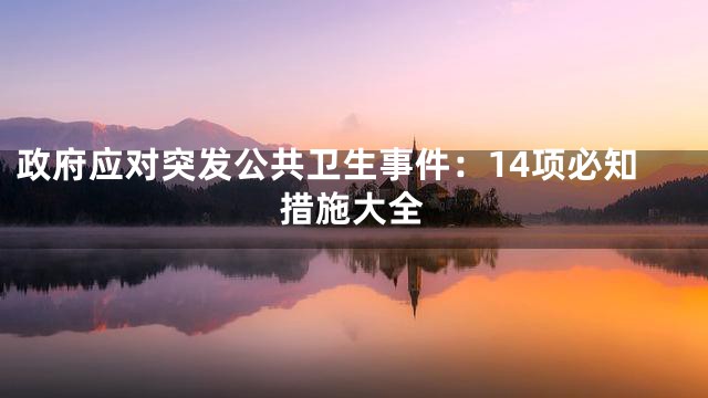 政府应对突发公共卫生事件：14项必知措施大全