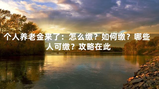 个人养老金来了：怎么缴？如何缴？哪些人可缴？攻略在此