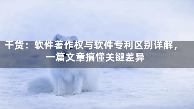 干货：软件著作权与软件专利区别详解，一篇文章搞懂关键差异