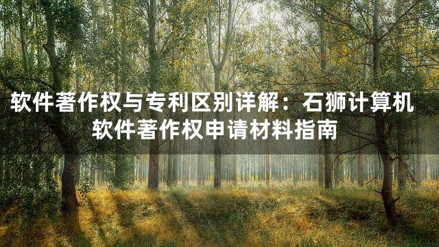 软件著作权与专利区别详解：石狮计算机软件著作权申请材料指南