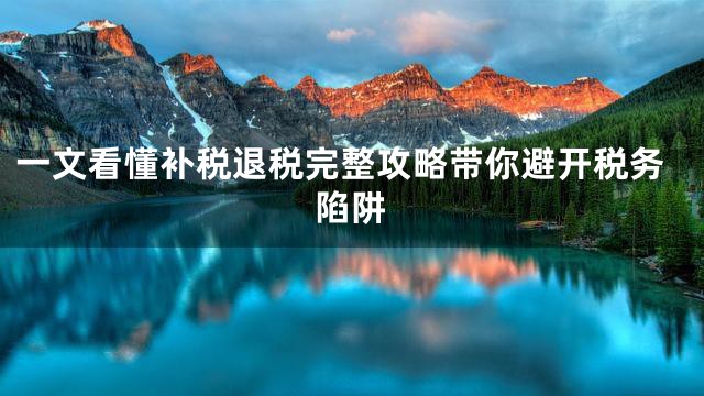 一文看懂补税退税完整攻略带你避开税务陷阱
