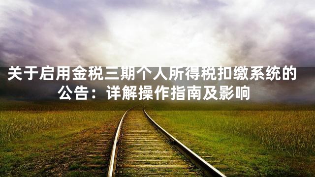 关于启用金税三期个人所得税扣缴系统的公告：详解操作指南及影响
