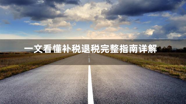 一文看懂补税退税完整指南详解