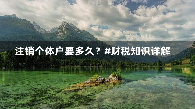 注销个体户要多久？#财税知识详解