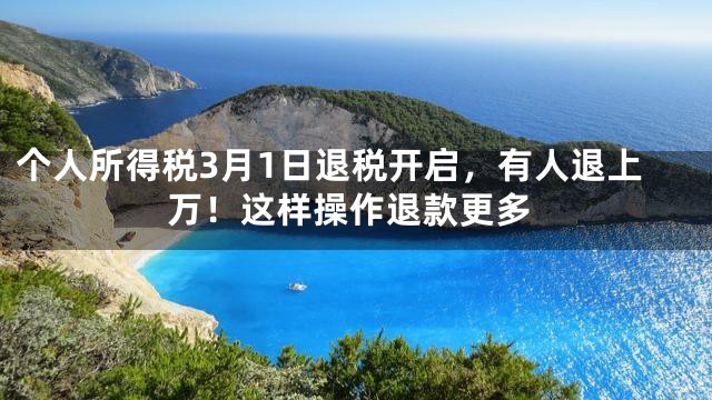 个人所得税3月1日退税开启，有人退上万！这样操作退款更多