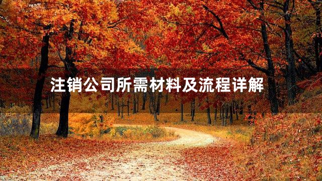 注销公司所需材料及流程详解