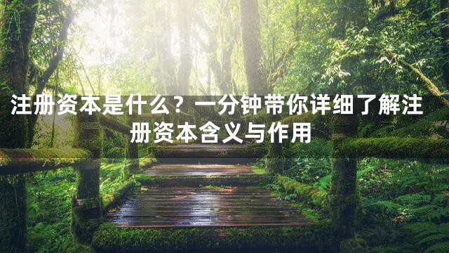 注册资本是什么？一分钟带你详细了解注册资本含义与作用