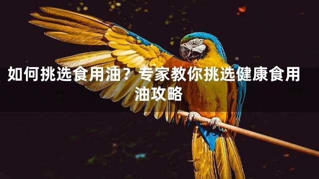 如何挑选食用油？专家教你挑选健康食用油攻略