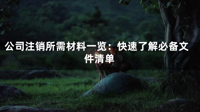 公司注销所需材料一览：快速了解必备文件清单