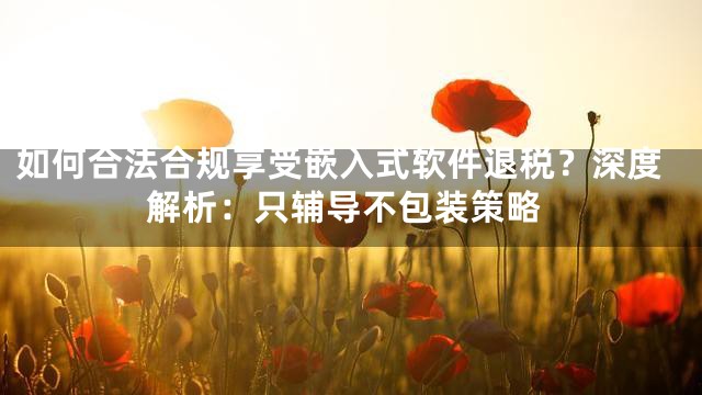 如何合法合规享受嵌入式软件退税？深度解析：只辅导不包装策略