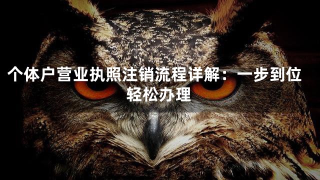 个体户营业执照注销流程详解：一步到位轻松办理