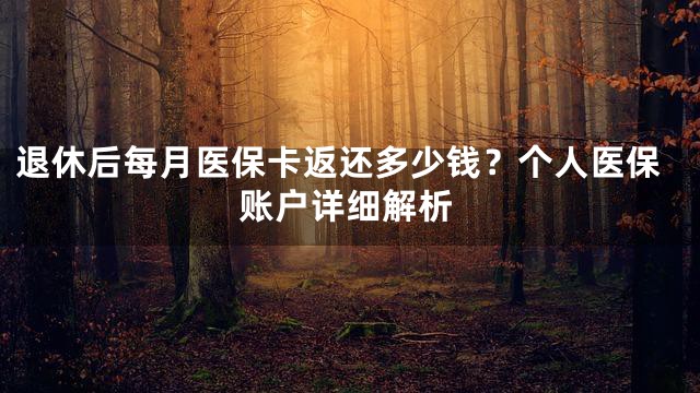 退休后每月医保卡返还多少钱？个人医保账户详细解析