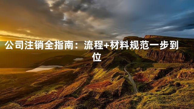 公司注销全指南：流程+材料规范一步到位