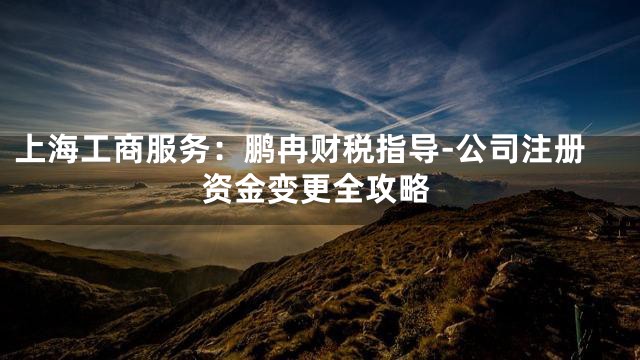 上海工商服务：鹏冉财税指导-公司注册资金变更全攻略
