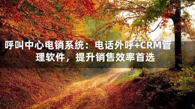 呼叫中心电销系统：电话外呼+CRM管理软件，提升销售效率首选