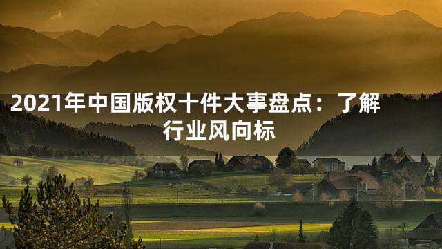 2021年中国版权十件大事盘点：了解行业风向标