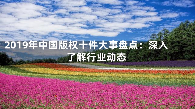 2019年中国版权十件大事盘点：深入了解行业动态