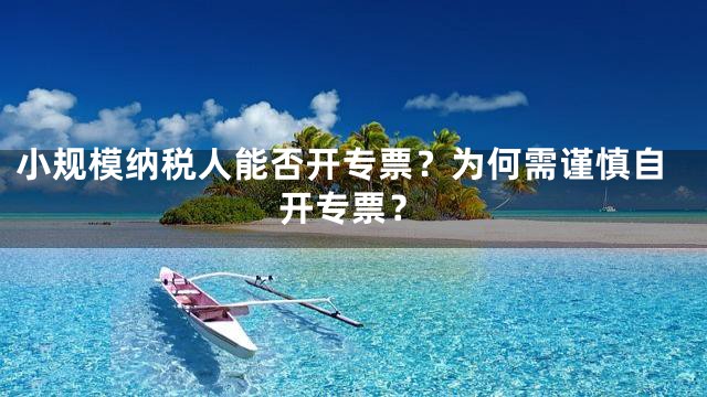 小规模纳税人能否开专票？为何需谨慎自开专票？
