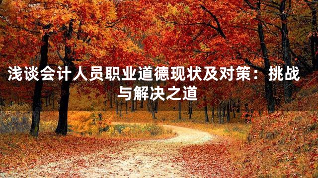 浅谈会计人员职业道德现状及对策：挑战与解决之道