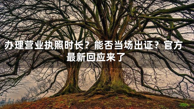 办理营业执照时长？能否当场出证？官方最新回应来了