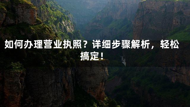 如何办理营业执照？详细步骤解析，轻松搞定！