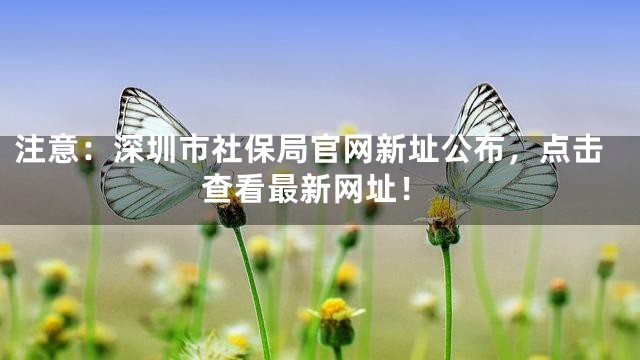 注意：深圳市社保局官网新址公布，点击查看最新网址！