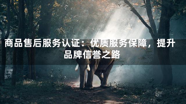 商品售后服务认证：优质服务保障，提升品牌信誉之路