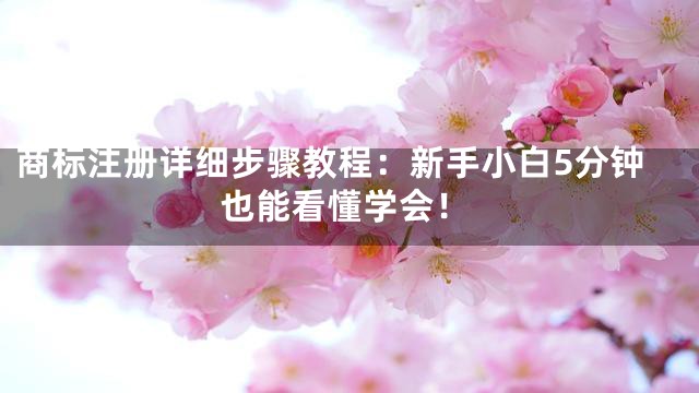 商标注册详细步骤教程：新手小白5分钟也能看懂学会！