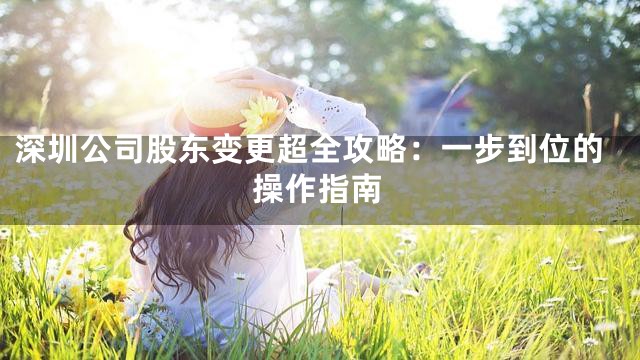 深圳公司股东变更超全攻略：一步到位的操作指南