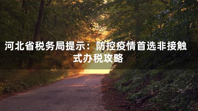 河北省税务局提示：防控疫情首选非接触式办税攻略