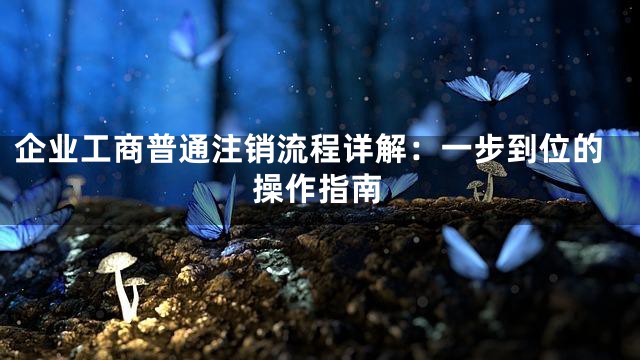 企业工商普通注销流程详解：一步到位的操作指南