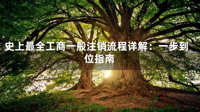 史上最全工商一般注销流程详解：一步到位指南