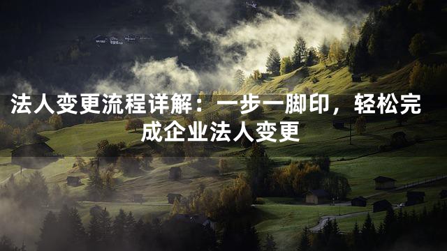 法人变更流程详解：一步一脚印，轻松完成企业法人变更