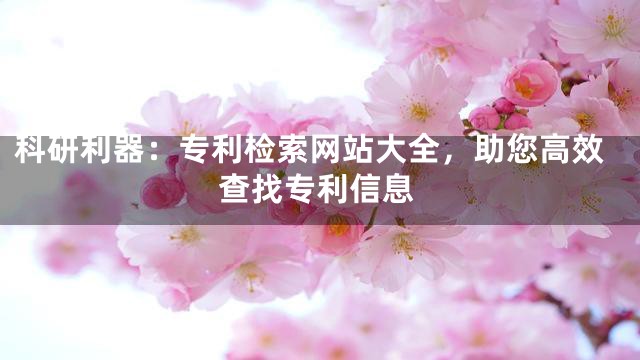 科研利器：专利检索网站大全，助您高效查找专利信息