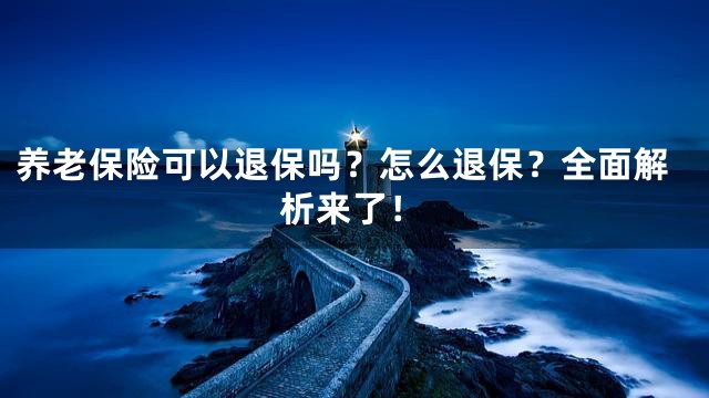 养老保险可以退保吗？怎么退保？全面解析来了！