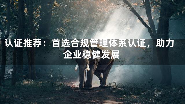认证推荐：首选合规管理体系认证，助力企业稳健发展