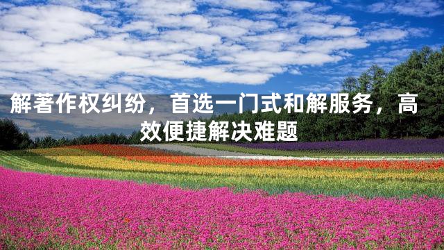 解著作权纠纷，首选一门式和解服务，高效便捷解决难题
