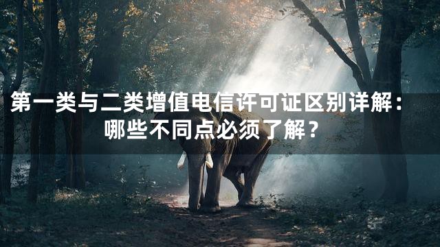 第一类与二类增值电信许可证区别详解：哪些不同点必须了解？