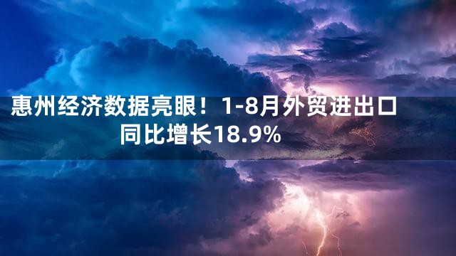 惠州经济数据亮眼！1-8月外贸进出口同比增长18.9%