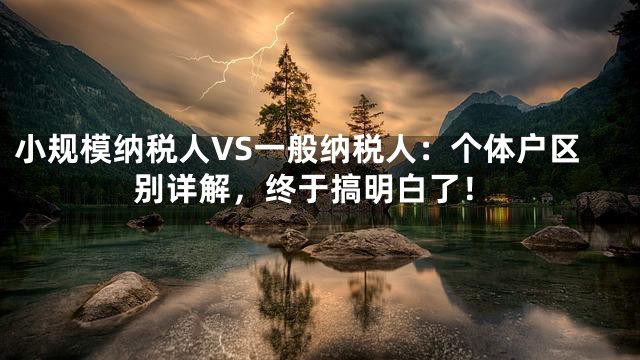 小规模纳税人VS一般纳税人：个体户区别详解，终于搞明白了！
